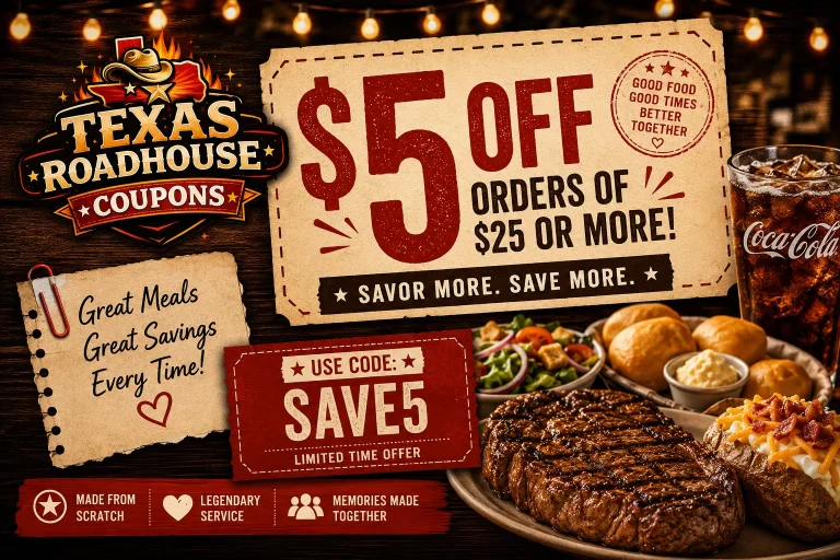 Texas Roadhouse $5 off Coupons