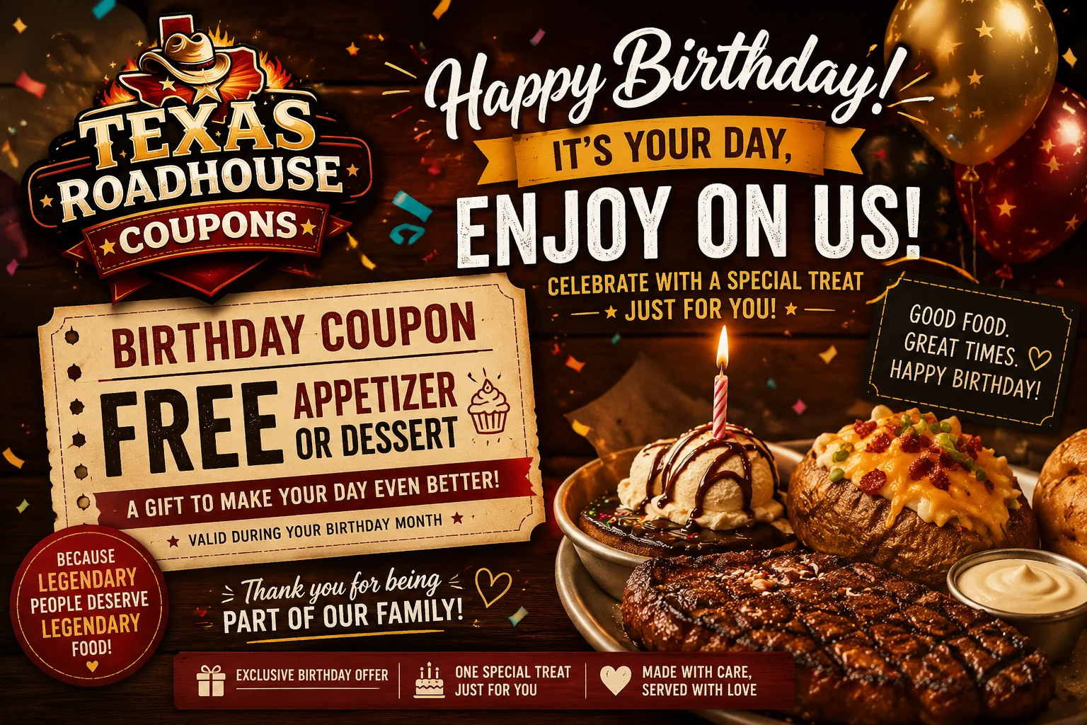 Texas Roadhouse Birthday Coupon