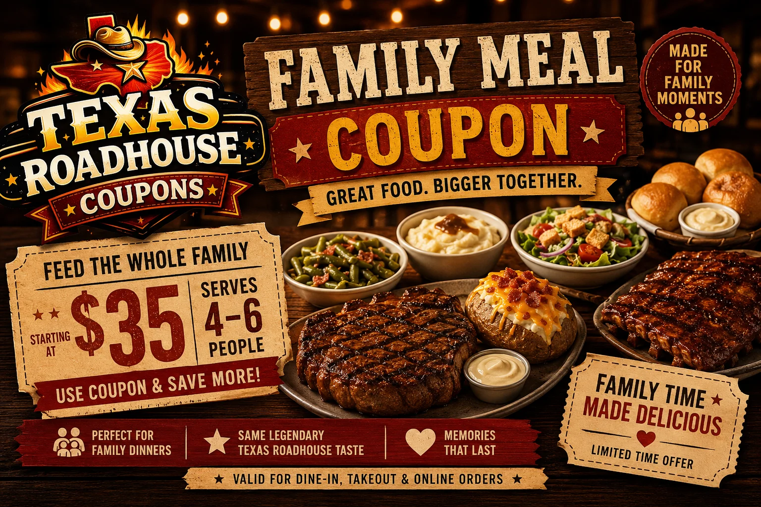 Texas Roadhouse Family Meal Coupon